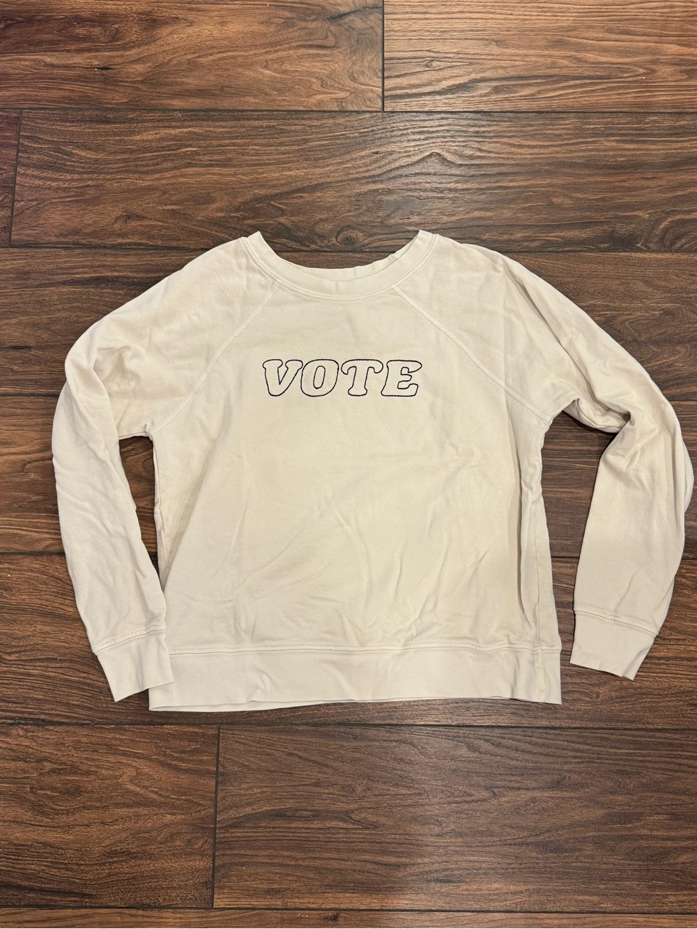 Mate the Label - Vote Crewneck Sweatshirt - Cream - Size medium